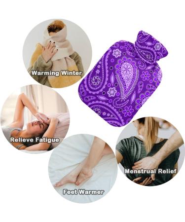 Buy Naanle Hot Water Bottle - 1L Transparent Purple Paisley Flowers for Pain Relief & Warm Therapy | Ideal for Back Hands & Feet - Buy Online on GoSupps.com