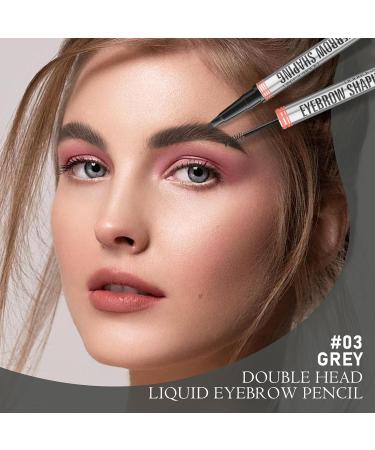DAGEDA 2-in-1 Eyebrow Pen and Eyebrow Gel Magic Eyebrow Pencil with 4 Fork Tip Waterproof Microblading Eyebrow Pen Brow Gel Long-Lasting Natural Eye Brow Pen For Defining Brows 03 Grey - Buy Online on GoSupps.com