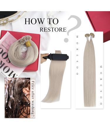 Moresoo Bonding Extensions | Real Hair Blond Remy Keratin U Tip | 50g 50cm Hot Fusion #60A - Smooth Thick Hair - Buy Online on GoSupps.com