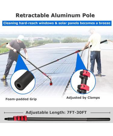 Window Cleaning Kit with Extension Pole Water Fed Pole Brush System Telescopic Window Cleaning Tools 12-39 Feet Extendable pole with 55cm Brush 55cmbrush-24FT/7.2M 35cm Brush Head 8M/27FT - Buy Online on GoSupps.com