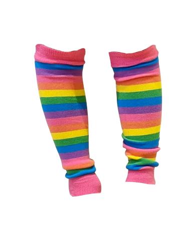 Baby Kids Boys Girls Rainbow Stripe Leg Warmers Age 6 months up to 5 years old Pink