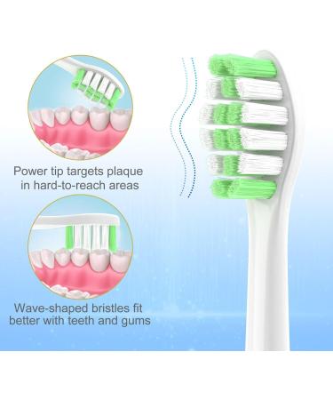Philips Sonicare Toothbrush Replacement Heads - 10 Pack OralClass Medium Soft Brush Head Refills - Compatible with C2 4100 5100 hx6250 G2 & 3 Series - Bright Green - Buy Online on GoSupps.com