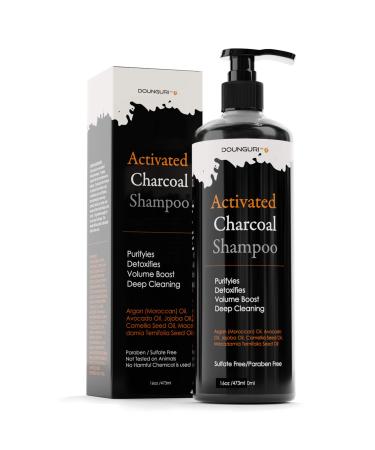 Sulfate Free Activated Charcoal Hair Shampoo for Clarifying Detoxification and Volumizing 16oz Organic Ingredients: Argan (Moroccan) Avocado (Shampoo)