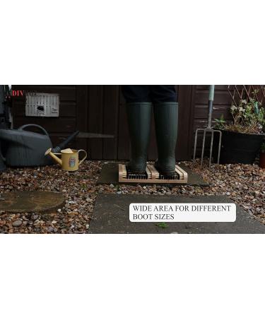 DIVCHI Wooden Outdoor Doormat Boot Scraper - Outside Shoe Scrubber Brush - Cleans Deep Removes All Outdoor Dirt Snow Mud and Sand. Construction Hiking Cleaner - Buy Online on GoSupps.com