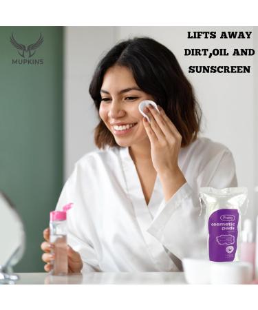 Mupkins | Pretty Pack of 3 Pure Cotton Wool Pads- Organic Cotton Pads for Makeup Cleansing Nail Varnish Polish Remover and Baby Pads. 240 Pcs (Pack of 3) - Buy Online on GoSupps.com