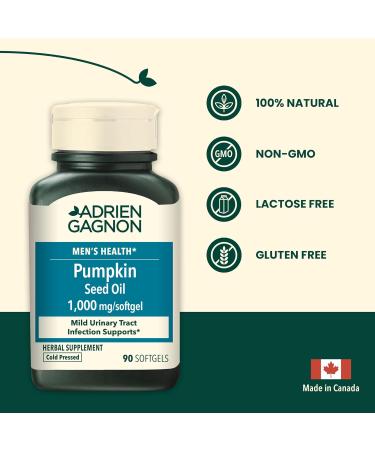 Adrien Gagnon - Pumpkin Seed Oil 1000 mg for Bladder & Prostate Support - 90 Count - Buy Online on GoSupps.com