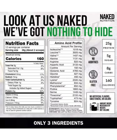 NAKED Chocolate Whey Protein Powder 1LB (12 Servings) Pure Micronized Creatine Monohydrate 500g (100 Servings) Grass-Fed Bulk Non-GMO Gluten Free Soy Free - Buy Online on GoSupps.com