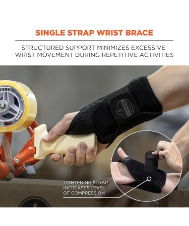 Ergodyne ProFlex 4005 Wrist Brace | Adjustable Structured Support - S-Left Black Splint for Comfort & Stability - Buy Online on GoSupps.com