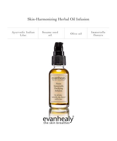Evanhealy Immortelle Purifying Infusion | Sensitive Skin Facial Oil & Cleanser | Pore Minimizer & Balancing Ayurveda Serum | Vitamin E Face Oil - Buy Online on GoSupps.com