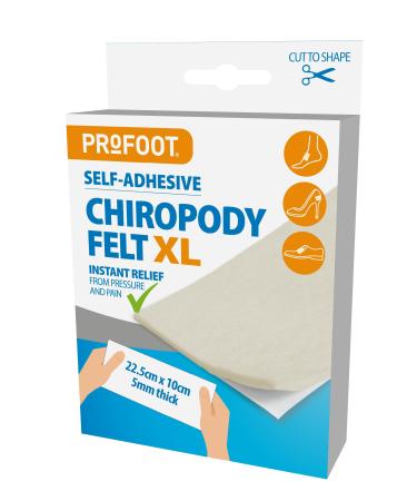 Profoot Chiropody Felt XL Ideal for bunions blisters calluses and Foot discomfort Self-Adhesive Padding for Foot Pain Due to Pressure and Friction