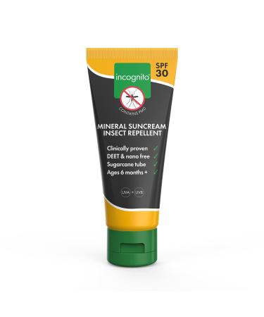 Incognito Sunblock Insect Repellent - SPF30 100ml - 3 in 1 Sunblock Insect Repellent and Moisturiser For Soft and Protected Skin & Body