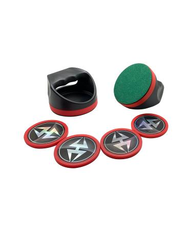 Hathaway Arcade Air Hockey 4-in Strikers and 3-in Pucks - Black and Red