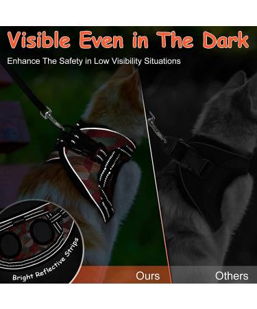 Rabbitgoo Kitten Harness and Leash Set - Escape Proof Walking Vest for Small Cats - Adjustable Outdoor Harness with Reflective Strips - Geometric Pattern Small Orange&Red - Buy Online on GoSupps.com