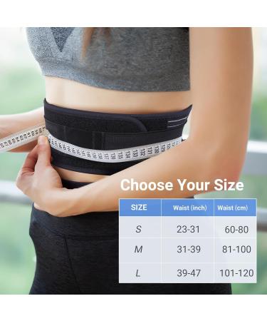 Utoo Back Support Belt for Lower Back Pain Relief | Men & Women | Posture Corrector for Arthritis, Sciatica, and Injury | Lumbar Support Belt (M, Black) - Buy Online on GoSupps.com