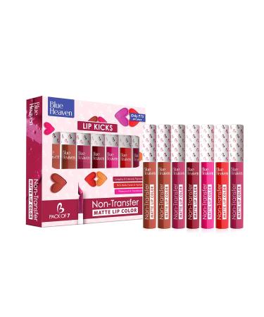 stilion Lip Kicks Non Transfer Lip color Pack of 7 Liquid Matte Lipsticks for Women Long lasting and Hydrating Lipsticks 19.6ml