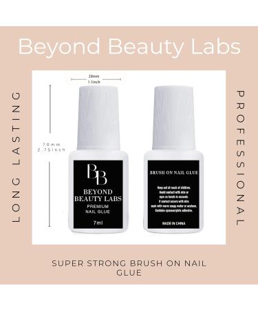 Brush on Nail Glue for Press on Nails | Quick Dry & Long Lasting Acrylic Nail Adhesive - Beyond Beauty Labs 7ml - Buy Online on GoSupps.com