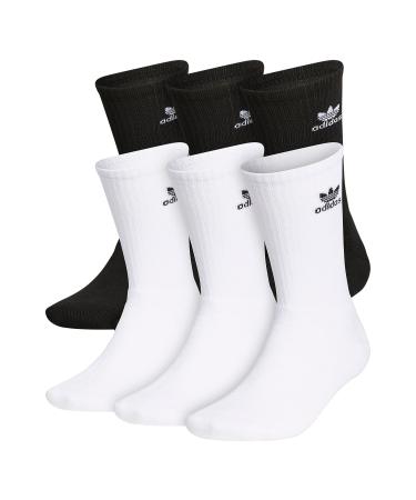 adidas Originals Unisex Originals Trefoil 6-Pack Crew Large White/Black
