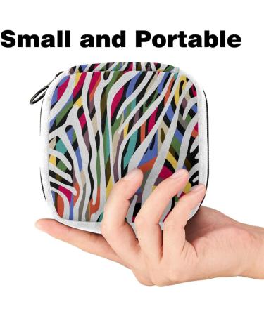 GIAPB Sanitary Napkin Storage Bag | Period Tampon Makeup Pad Pouch | Colorful Zebra Background | Color4688 - Buy Online on GoSupps.com