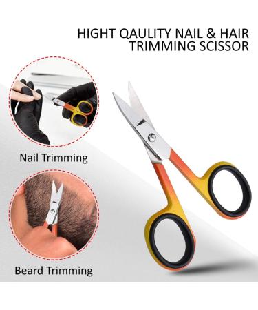 Cucoon Curved Nail Scissors - Rust-Free Design for Men, Women, and Babies | Multipurpose Toe Nail Scissors with Double-Sided Files - Orange - Buy Online on GoSupps.com