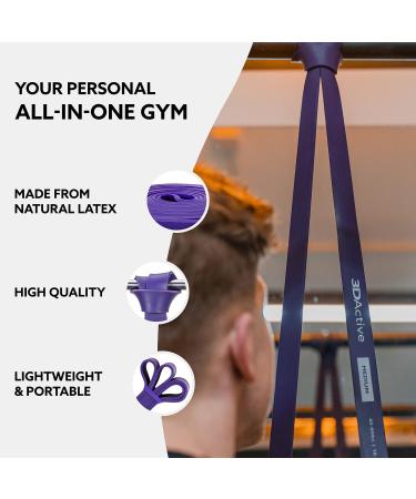 3DActive Pull Up Assist Band - Purple, 40-80 lbs - Resistance Band for Strength Training, Powerlifting, CrossFit - Includes Free Exercise Guide - Buy Online on GoSupps.com