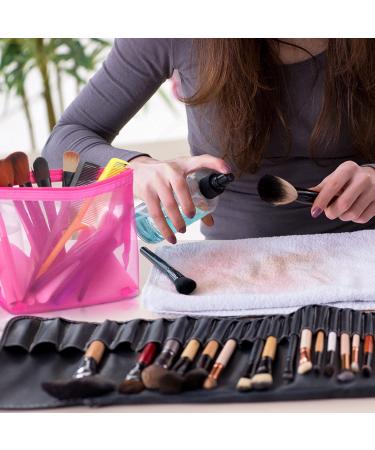 3-Piece Rose Red Mesh Makeup Bag Set - Travel & Office Zipper Pouches - Buy Online on GoSupps.com
