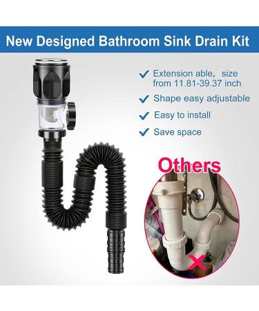 Popup Basin Waste Drainer Washbasin Drainer With Flexible Drain Down Hose & Popup Filter Sink Plug Waste Drainer - Buy Online on GoSupps.com