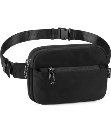 ZORFIN Fanny Packs for Women Men Black Crossbody Fanny Pack Belt Bag with Adjustable Strap Fashion Waist Pack for Outdoors/Workout/Traveling/Casual/Running/Hiking/Cycling (Black Gray Zipper) - Buy Online on GoSupps.com