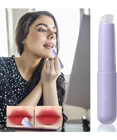 Silicone Lip Brush - Soft Silicone Angled Brush Round Head Lip Brushes | Multi Function Lip Brush Applicator Reusable Plumper Fuller Lip Brushes for Lipstick Lip Balm Lip Gloss Purple - Buy Online on GoSupps.com