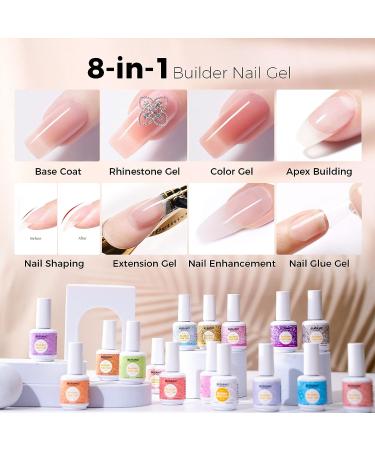 Burano 5-in-1 Builder Base 0.5 oz Gel - Nude Pink | Hard Gel Nail Extension | Quick Building Gel for Nails | Professional and Beginner-Friendly Builder Gel - Buy Online on GoSupps.com