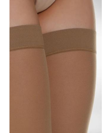 Relaxsan Basic 970 Black Compression Stockings for Women - 22-27 mmHg Support with Silicone Band 280 Den XXL - Buy Online on GoSupps.com