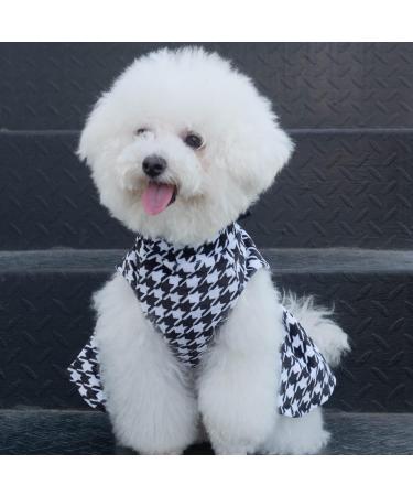 Cuteebone Houndstooth Dog Dress with Turtleneck | Puppy Skirt Costume & Pet Outfit | Perfect Birthday Gift for Dogs - Buy Online on GoSupps.com
