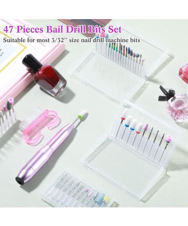 47 Pcs Nail Drill Bits Set - Electric Diamond & Ceramic Acrylic Gel Kit for Home Salon - Carbide Cuticle Remover Bits - Manicure Pedicure Tools - Buy Online on GoSupps.com