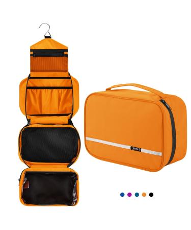 homchen Hanging Travel Toiletry Bag Waterproof Folding Portable Cosmetic Bag Wash Bag for Men and Women (L Orange) L Orange