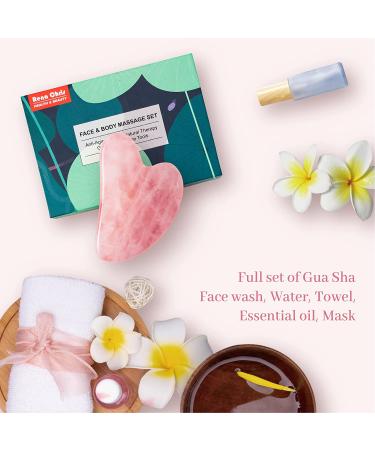 Rose Quartz Gua Sha Facial Tool - Natural Jade Stone for Spa Acupuncture - Pink Gua Sha for Body, Face, Neck, and Eyes - Skin Care Gift for Women - Buy Online on GoSupps.com