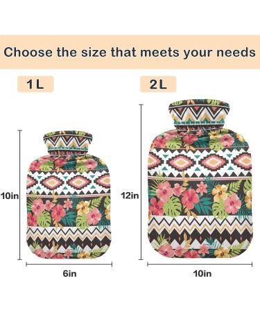 Shop Naanle Ethnic Hawaii Flower Hot Water Bottle | 1L Transparent Heat Therapy for Pain Relief Ideal for Bed Hands & Feet - Buy Online on GoSupps.com