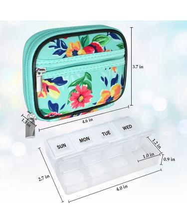 Serfeymi Travel Pill Organizer with Removable Weekly Pill Box - Green 01 - Buy Online on GoSupps.com