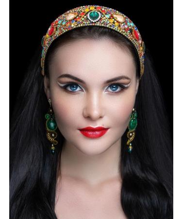 Baroque Crystal Rhinestone Padded Headband | Velvet Bejewelled Hairband for Women and Girls - Buy Online on GoSupps.com