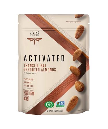 Living Intentions Sprouted Transitional Almonds, Nongmo, Gluten Free, Vegan, Paleo, Kosher,16 Oz