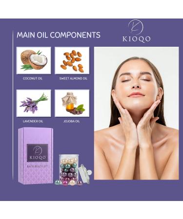 KIOQO Bath Oil Beads 90s - Natural Oil Pearls Bulk | 4 Scent Set | Pack of 40 - Bathtub Gift Set - Buy Online on GoSupps.com