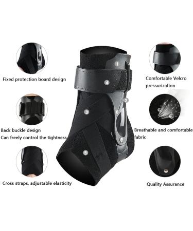 Ankle Support Brace with Side Stabilizers and Cross Auxiliary Fixing Belt Strength Protection for Sports Injury Recovery Ankle Sprain Arthritis Strain Fatigue Foot Pain Relief 1 Piece (XL) Black XL - Buy Online on GoSupps.com