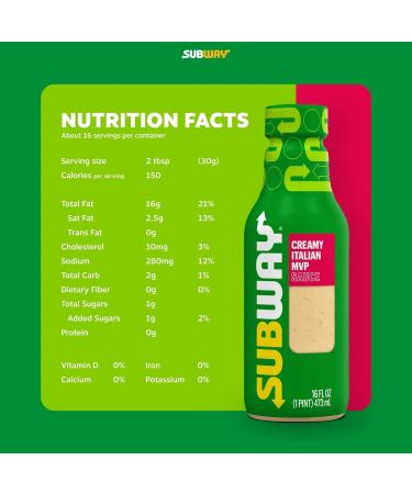 Creamy Italian Sub Sauce Bundle. Includes (2) Bottles of Subway Creamy Italian Sub Sauce (473 ml per) with Water Cooler Trivia Game by BIG MAPLE . Tasty Topping for Salads Subs Sandwiches Wraps - Buy Online on GoSupps.com