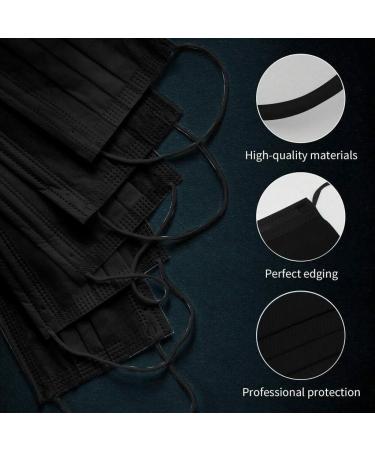 Black-50pack Disposable Face Masks Ear Loop. Protective breathable dust-proof 3protective non woven layer mask. Non-Medical Protective Disposable Mask for everyday use. - Buy Online on GoSupps.com