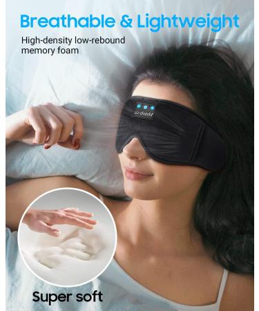 Sleep Mask with Bluetooth Earphones Sleep Headphones Bluetooth Blackout Wireless Eye Mask & Blindfold for Night's Sleep Travel Nap Office Cool Tech Gadgets for Women's Day Gift Headphones Bluetooth Wireless Ice Silk Lining - Black - Buy Online on GoSupps.com