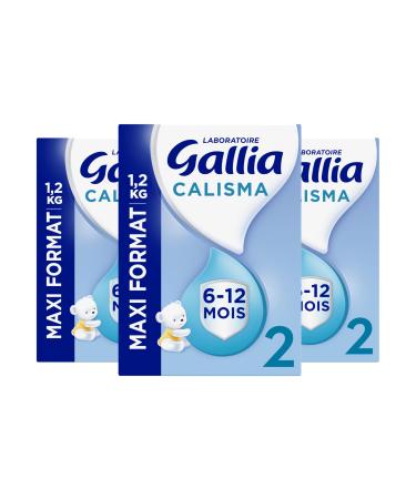 Laboratoire Gallia - Calisma 2 me ge - Lait en Poudre Enrichi en Vitamines A C & D - Sans Huile de Palme - B b de 6 12 mois - Lot de 3x1 2kg 6-12 mois