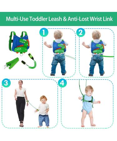 Toddler Leash for Boys  4-in-1 Leash for Kids  Toddler Harness with Leash  Child Leash for Walking with Baby Safety Anti Lost Wrist Link (Dinosaur) - Buy Online on GoSupps.com