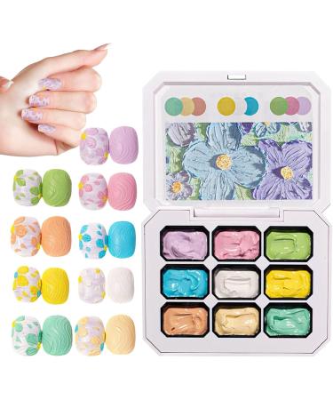 Gel Art Nails - Gel - 9 Colour Palette for Sculpting Drawing Modeling Decoration and Manicure - Buy Online on GoSupps.com