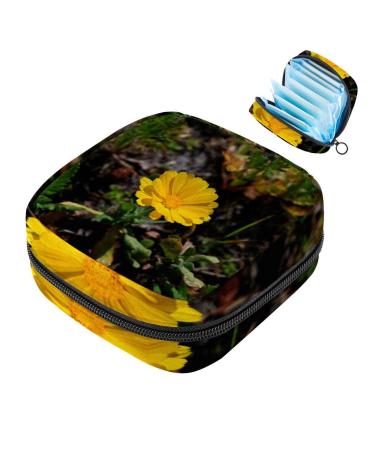 Yellow flower lady-lady napkins-storage bag portable menstrual cup bag with zipper for teenagers girls women women color 2