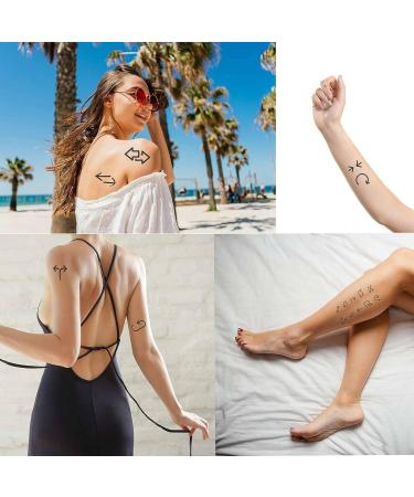 Tattoonova 8 Sheets Temporary Arrow Tattoos for Men and Women - Black Line Body and Face Sleeve - Party Favors, Adults Fake Tattoos - Buy Online on GoSupps.com