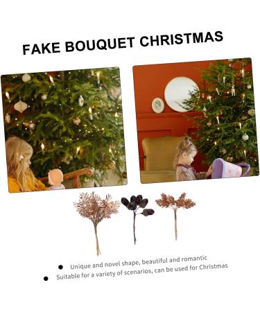 PRETYZOOM 3pcs Christmas Fake Flower Cuttings Party Pine Cone Bouquet Christmas Tree Picks Pine Stems Pine Cone Decoration Lifelike Fake Pine Cone Artificial False Leaf Plastic Assorted Color 2 14X12CM - Buy Online on GoSupps.com