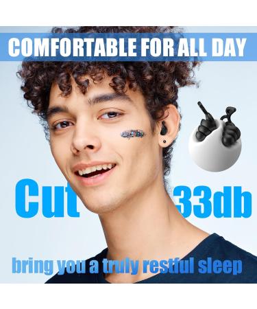 2 Pair Reusable Silicone Ear Plugs for Adults - Noise Cancelling Sleep Swimming Work Travel & Concerts (Black - Buy Online on GoSupps.com